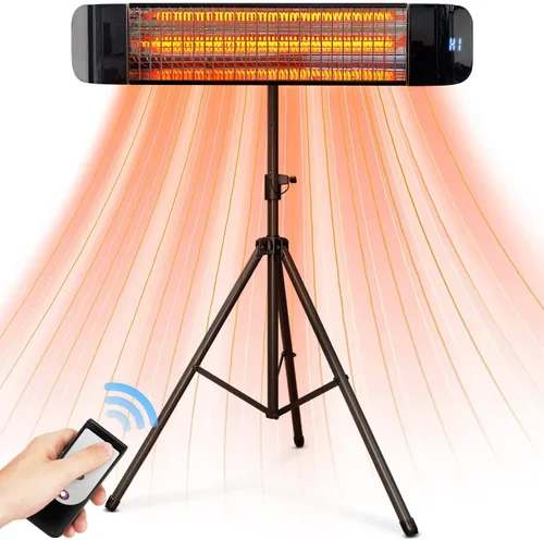 Vista 8 de Calentador eléctrico Outdoot independiente, calentador infrarrojo para exteriores e interiores, calentador de garaje eléctrico de 1500 W, control