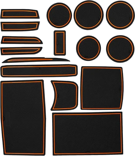 Vista 17 de Compatible con accesorios Jeep Compass 2018-2021 - Insertos de portavasos antideslizantes para interiores de alta calidad, antipolvo, tapetes