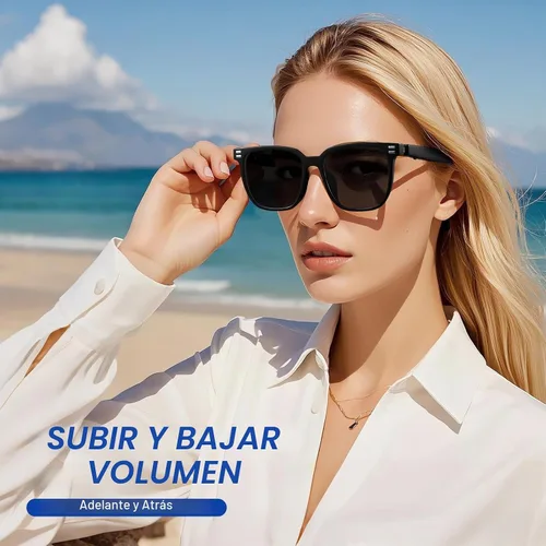 Vista 4 de Lentes inteligentes – Lentes de sol con Bluetooth fotocromáticos y anti luz azul, protección UV, llamadas manos libres y audio, asistente de voz