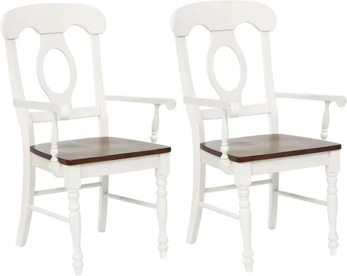 Vista 8 de Sunset Trading Andrews - Silla con brazos, juego de 2, color castaño envejecido