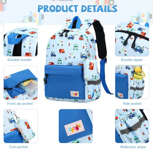 Vista 4 de mygreen Mochila para niños pequeños, mochila para niños y niñas con correa para el pecho with Chest Strap