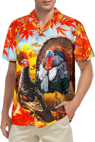 Vista 155 de Camisa hawaiana para hombre, con estampado floral, cómoda, con botones, casual, manga corta, ropa de playa para hombre