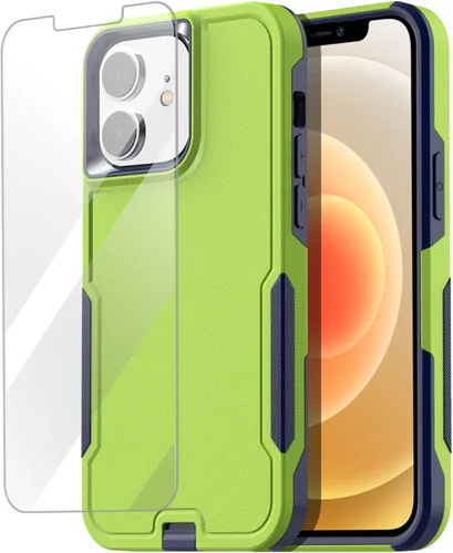 Vista 12 de AICase Funda para iPhone 12/12 Pro con soporte integrado con protector de pantalla de vidrio + lente de cámara, resistente protección contra caídas