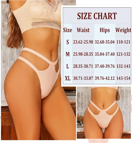 Vista 5 de FINETOO Tangas sin costuras para mujer, ropa interior sexy, tangas invisibles, de cintura alta, no se ven en la cintura, paquete de 6 unidades, S-XL