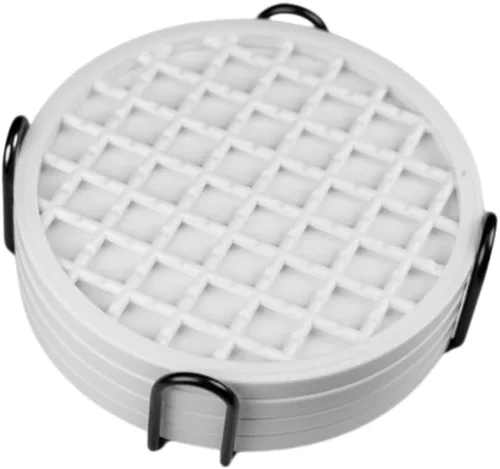Vista 10 de Posavasos con soporte, 4 unidades, posavasos para bebidas calientes o frías, duradero, antideslizante, antiadherente, negro (negro)