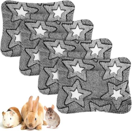 Vista 14 de Haull - Juego de ropa de cama impermeable de conejillo de indias, suave para perro y gato, tapete de felpa para jaula de animales pequeños, conejo