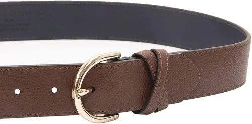 Vista 3 de Tommy Hilfiger Cinturón de cuero de moda para mujer, pantalones y vestidos, Banda cruzada marrón