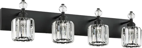 Vista 38 de PRESDE Aplique de pared de cristal único, lámpara de tocador cromada moderna, lámpara de pared de 1 luz para baño, dormitorio, pasillo