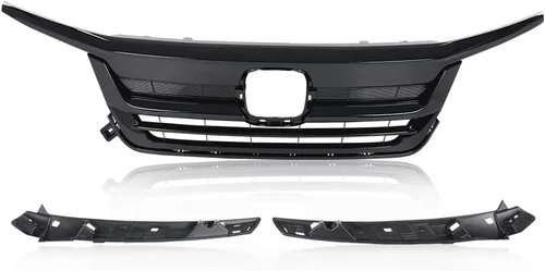 Vista 10 de Parachoques delantero superior parrilla compatible con Honda HRV HR-V 2016-2018 cromo negro estilo fábrica