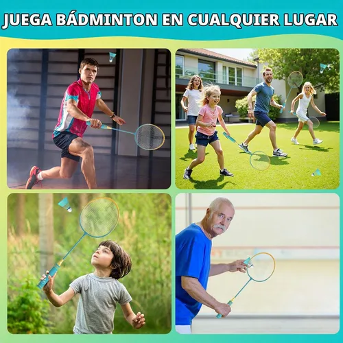 Vista 7 de Badminton Rackets Set of 4, Lightweight & Beginners Badminton Racquets 4 Rackets, 6 Nylon Shuttlecocks, 4 Replacement Grip Tapes and 1 Carrying