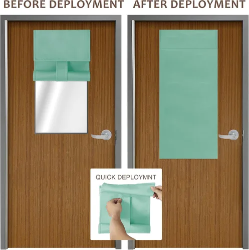 Vista 6 de WdFour Cubierta de ventana de puerta de aula, persianas opacas para ventanas y puertas de aula, privacidad, diseño de oscurecimiento de habitación