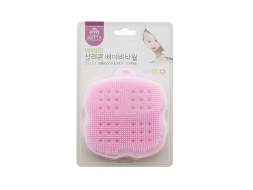 Vista 7 de Esponja de baño de silicona ultra suave para bebé y piel seca (rosa bebé)