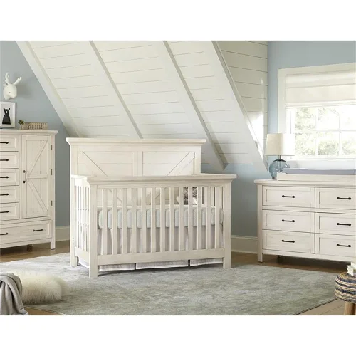 Vista 2 de Westwood Design Westfield - Cuna convertible 4 en 1, color blanco cepillado