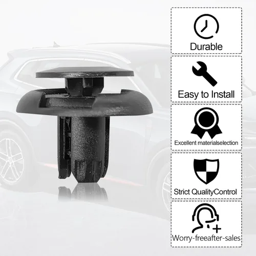 Vista 6 de 30 piezas de clip de revestimiento de aletas, clips de retención de parachoques de protector de salpicaduras de nylon compatibles con Honda Acura