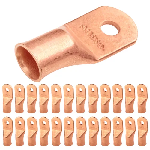 Vista 89 de SELTERM - 5 terminales de anillo resistentes para cable de batería, calibre 1/0 AWG, pernos de 1/2 pulgadas, terminales de calibre 0, ojales