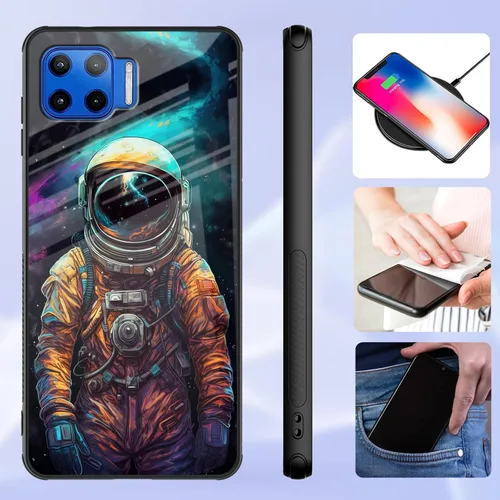 Vista 140 de Funda para Motorola Moto Edge 2022, cubierta trasera de vidrio templado con protector de pantalla, funda protectora a prueba de golpes para Motorola