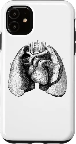 Vista 8 de Human Heart Lungs Anatomy Vintage Medical Anatomical Heart Case for iPhone 17