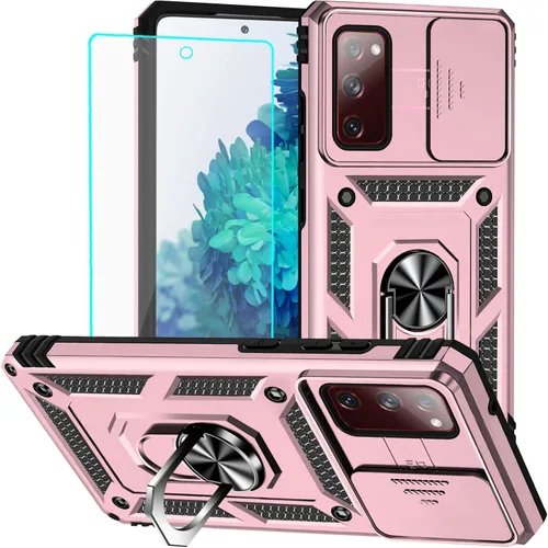 Vista 9 de HNHYGETE Funda para Galaxy S20 FE 5G con protector de pantalla: [grado militar de 20 pies probada en caídas] anillo a prueba de golpes para Samsung