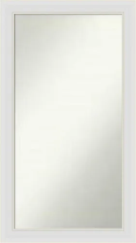 Vista 282 de Amanti Art Espejo de baño blanco para sobre el fregadero, 24 x 26 pulgadas, espejo rectangular blanco y blanco, marco de madera contemporáneo