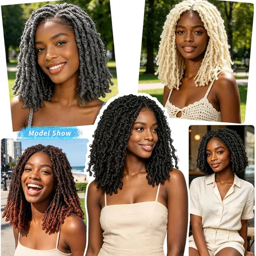 Vista 5 de Superlight Butterfly Locs - Cabello de ganchillo de 12 pulgadas, 6 paquetes