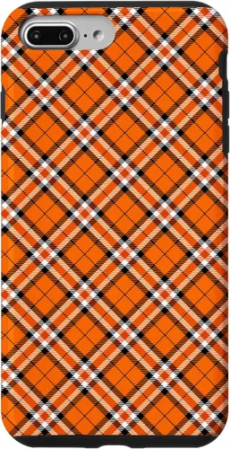 Vista 12 de iPhone 16 Vintage Orange Plaid Halloween Fall Autumn Pumpkins Case