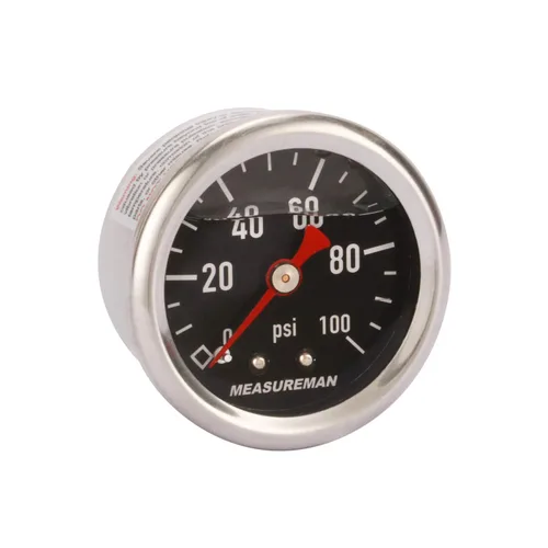 Vista 15 de MEASUREMAN - Manómetro, 0 a 15 psi, relleno glicerina, esfera 1.5 pulgadas, caja acero inoxidable 304, montaje central posterior 1/8 NPT, adaptador
