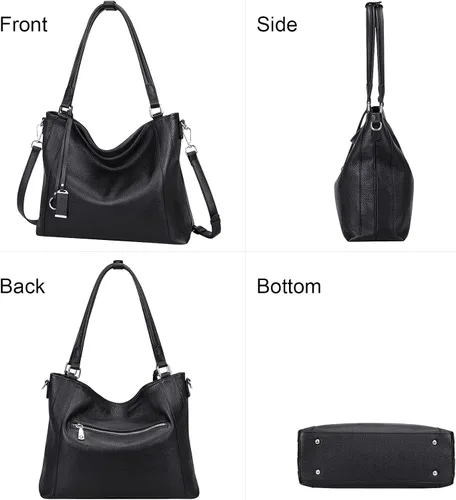 Vista 5 de Over Earth Bolsos de cuero suave para mujer, bolso de hombro tipo hobo grande