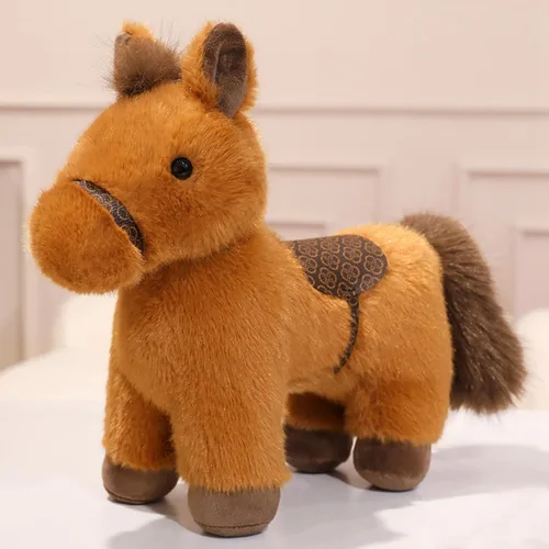 Vista 12 de PEACH CAT Animal de peluche de caballo de 8 pulgadas, lindo caballo de peluche suave, juguetes de peluche, regalos para niños, color negro