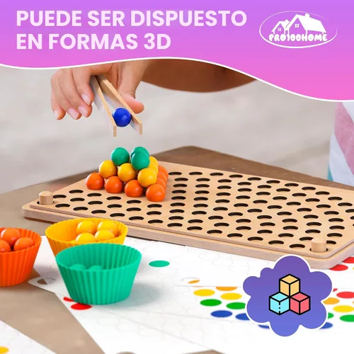 Vista 8 de Juguetes Montessori de aprendizaje de madera para niños pequeños