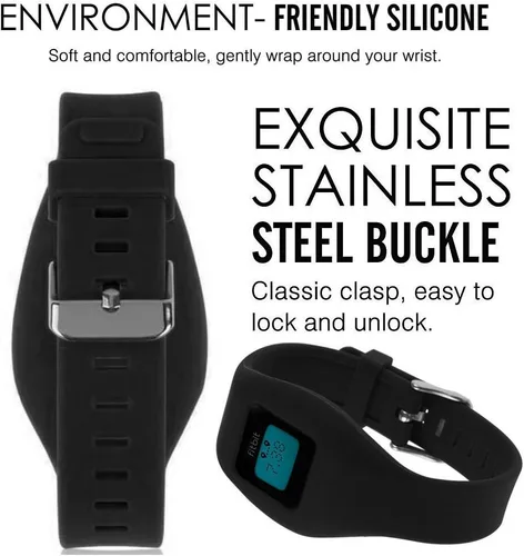 Vista 3 de QGHXO Pulsera de hebilla para Fitbit Zip, correa de silicona de repuesto con cierre de reloj cromado y hebilla de cierre para Fitbit Zip