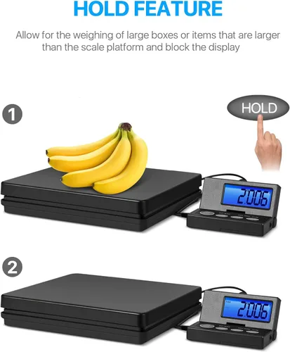 Vista 4 de Flexzion Báscula de envío USPS para paquete, báscula postal de envío digital resistente con pantalla LCD montada en la pared, capacidad máxima