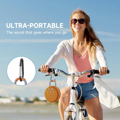 Vista 5 de MusiBaby Altavoz Mini Listo para Viajar – Bluetooth 5.3, Construcción Resistente e Impermeable, Graves Potentes para Senderos de Excursión, Rutas