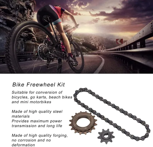 Vista 4 de Kit de rueda libre, duradero juego de cadena de piñón de 9 dientes 16T, componente de bicicleta para ciclistas de carretera, ciclistas de montaña