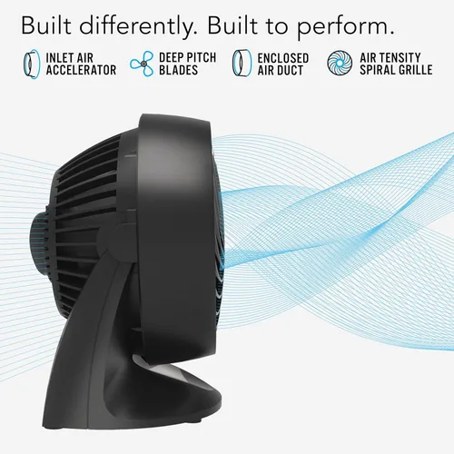 Vista 2 de Vornado 133 - Ventilador de circulación de aire para habitaciones pequeñas, 2 velocidades, cabezal ajustable, ventilador de mesa para escritorio