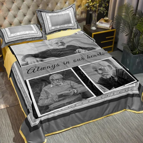 Vista 2 de Manta conmemorativa personalizada con imágenes, in Loving Memory, manta personalizada con fotos, regalo de condolencias, regalo de recuerdo, regalos