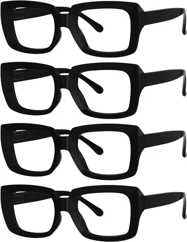 Vista 23 de Eyekepper - Juego de 4 gafas elegantes para mujer, anteojos cuadrados de gran tamaño para mujer