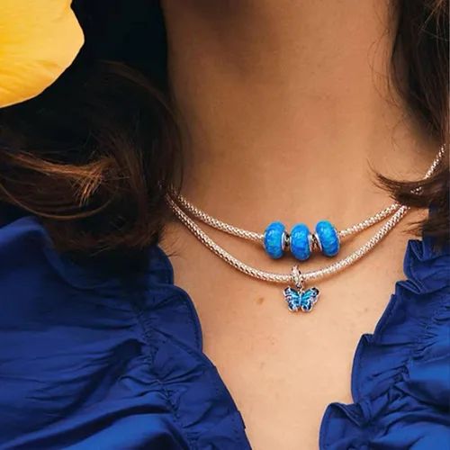 Vista 6 de Dijes de plata de ley 925, collar de tortuga marina, camaleón, mariposa, caracol, cangrejo, abalorio, abalorio, joyería, regalo para mujeres y niñas