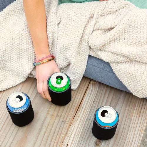 Vista 6 de Fundas enfriadoras de latas de cerveza en blanco (paquete de 14) fundas enfriadoras de latas de cerveza con aislamiento suave - Fundas negras lisas