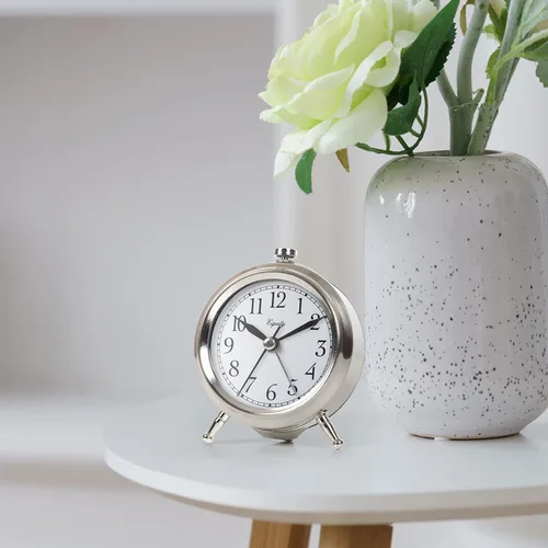 Vista 8 de Equity 25655 - Reloj despertador pequeño de metal plateado