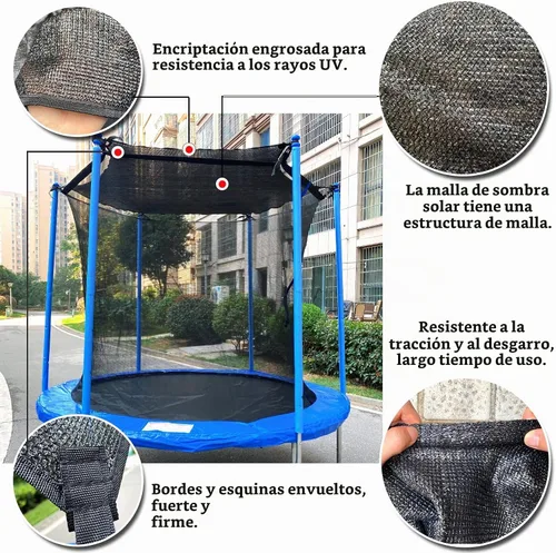 Vista 4 de Cubierta de Sombra para Trampolín, Cubierta de Trampolín para 8FT 10FT 12FT 14FT 16FT Poste Recto Trampolín Redondo Protección Solar, Fácil