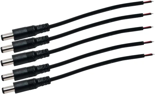Vista 5 de JacobsParts DC Power Pigtail - Conector de barril hembra de 6 pulgadas de cable de 0.217 in x 0.083 in para tira de luz LED, cámara de seguridad