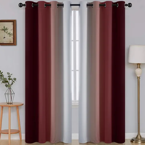 Vista 76 de SimpleHome Cortinas degradadas degradadas para oscurecer la habitación de 36 pulgadas de largo para dormitorio, con ojales y bloqueo de luz Negro
