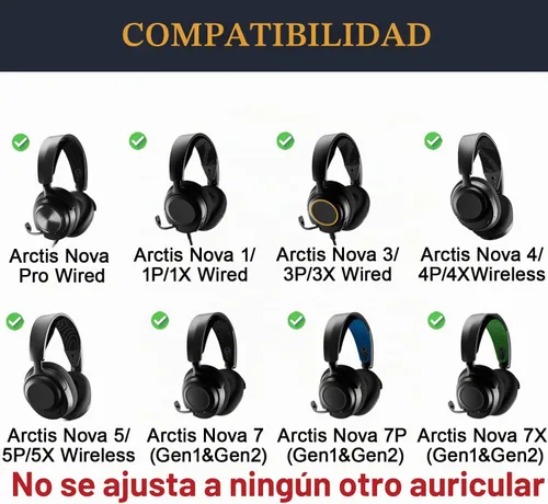 Vista 2 de SOULWIT Cooling-Gel Almohadillas de repuesto para auriculares Steelseries Arctis Nova Pro Wired, Nova 1/1X/1P/3/3P/3X/4/4P/4X/5/5P/5X/7/7X/7X/7P