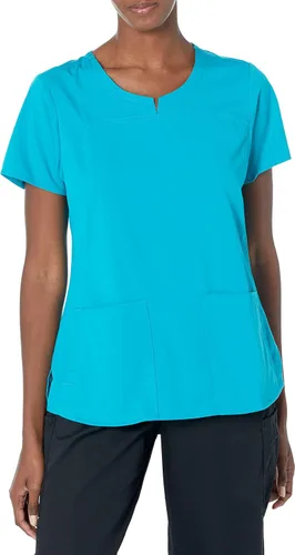 Vista 10 de Wink PRO - Camiseta médica con cuello de muesca y 4 bolsillos para mujer Negro