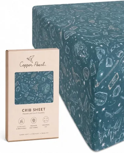 Vista 104 de Copper Pearl: Sábanas de punto prémium para cuna de bebé para niños y niñas, transpirables y suaves, sábanas ajustables para colchones estándar