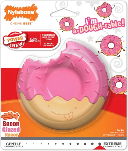 Vista 27 de Nylabone Paquete de juguetes masticables de potencia, juguetes para perros para masticadores agresivos, paquete de 3 Dog chews toys for small dogs