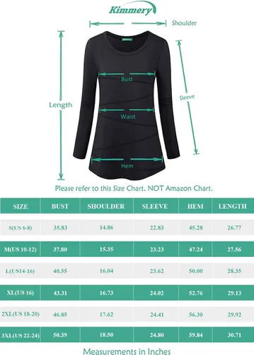 Vista 6 de kimmery Mujer Manga Larga Yoga Tops Activewear correr entrenamiento playera