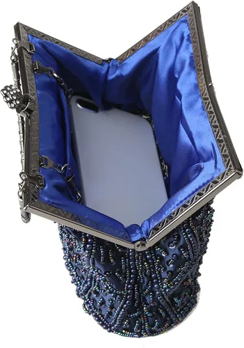 Vista 7 de DA BODAN Bolso de noche para mujer, estilo vintage, con cuentas y lentejuelas y perlas, bolso de hombro para boda, novia, fiesta de graduación