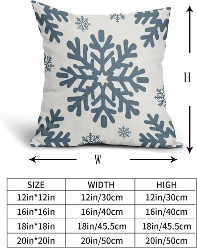 Vista 61 de Fundas de almohada decorativas de Navidad negras 40x40 cm con copos de nieve blancos de Navidad, juego de 2, temática rústica de invierno