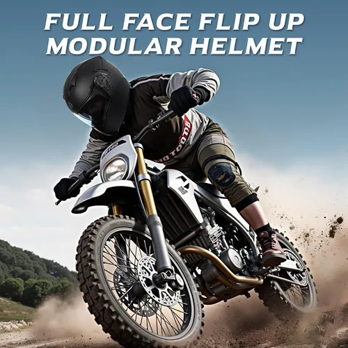 Vista 7 de TRIANGLE Casco modular abatible, doble visera de cara completa aprobado por DOT para adultos Features quick-release inner sunshield, custom-fit
